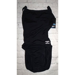 Speedo Women's Endurance+ Flyback Solid Black Swimsuit, 28